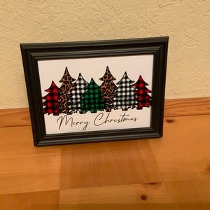 Farmhouse Christmas trees buffalo Picture 5x7 w/frame